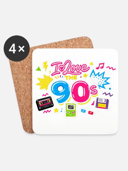 90er Jahre - Untersetzer (4er-Set) - Weiß