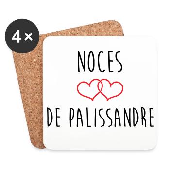 Noces de Palissandre 65 Ans Union - Dessous de verre (lot de 4) - blanc - Devant