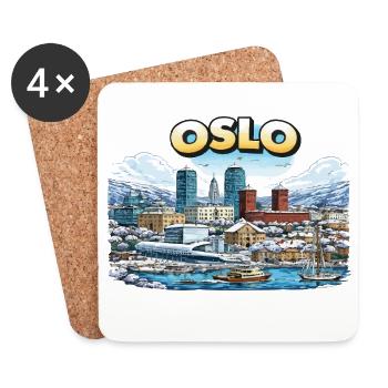 Oslo City - Dessous de verre (lot de 4) - blanc - Devant