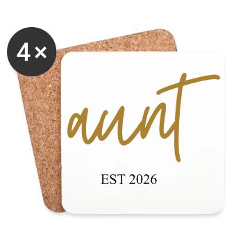 aunt est 2026 - Coasters (set of 4) - white - Front