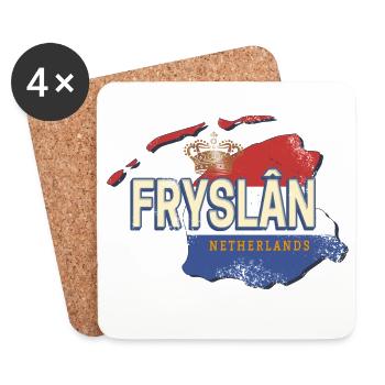 Friesland Niederlande Landkarte Holland Sovenir - Untersetzer (4er-Set) - Weiß - Vorne
