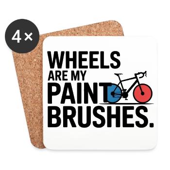 Artistic Cycling Wheels Are My Paint Brushes Pro  - Coasters (set of 4) - white - Front