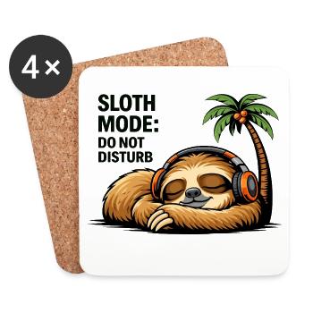 Sloth Mode Do Not Disturb - Coasters (set of 4) - white - Front