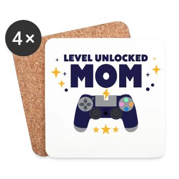 Level unlocked: Mom - Coasters (set of 4) - white - Front