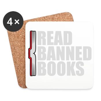 Read Banned Books Verbotene Bücher Lesen Freiheit - Coasters (set of 4) - white - Front