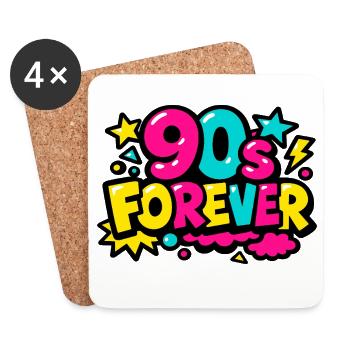 Pop Éternelle des années 90 - Dessous de verre (lot de 4) - blanc - Devant