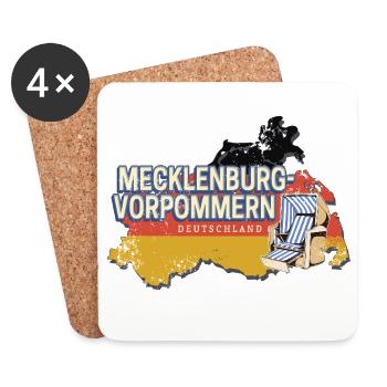 Mecklenburg-Vorpommern Deutschland Bundesland - Untersetzer (4er-Set) - Weiß - Vorne