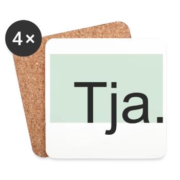 Tja Typografie in Mint - Untersetzer (4er-Set) - Weiß - Vorne