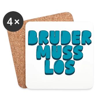 Bruder muss los - Untersetzer (4er-Set) - Weiß - Vorne