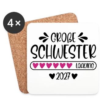 Große Schwester 2027 loading - Untersetzer (4er-Set) - Weiß - Vorne