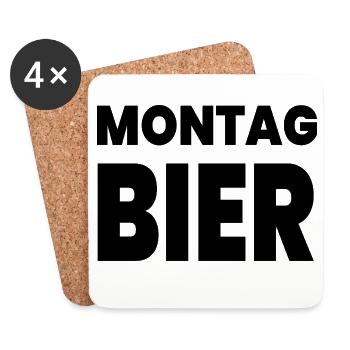 Bier - Untersetzer (4er-Set) - Weiß - Vorne