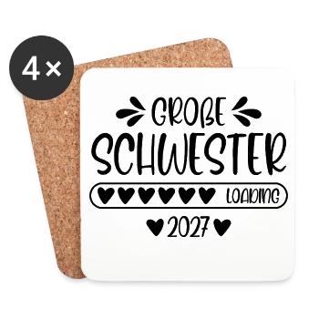 Große Schwester 2027 loading - Untersetzer (4er-Set) - Weiß - Vorne