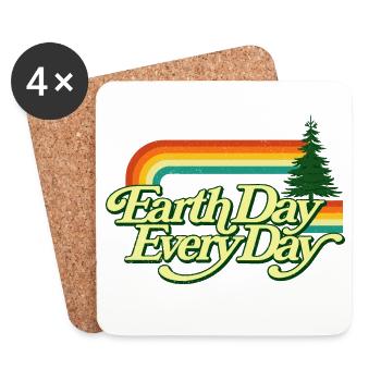 Earth Day Everyday Climate Awareness - Coasters (set of 4) - white - Front