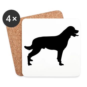 Hund - Untersetzer (4er-Set) - Weiß - Vorne