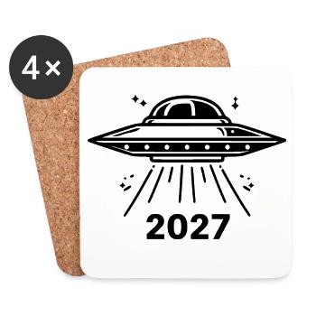 UFO black - Coasters (set of 4) - white - Front