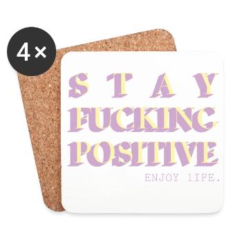Stay Positive Typo Statement - Coasters (set of 4) - white - Front