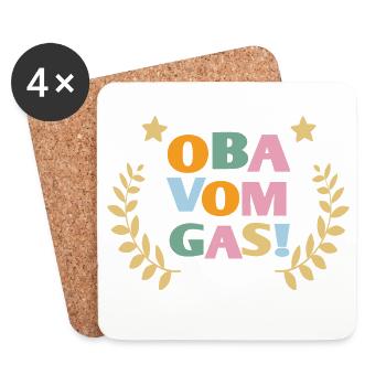 OBA VOM GAS geben  - Untersetzer (4er-Set) - Weiß - Vorne