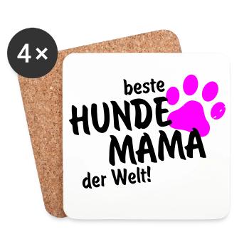 beste Hundemama der Welt - Untersetzer (4er-Set) - Weiß - Vorne