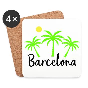 Barcelone - Dessous de verre (lot de 4) - blanc - Devant
