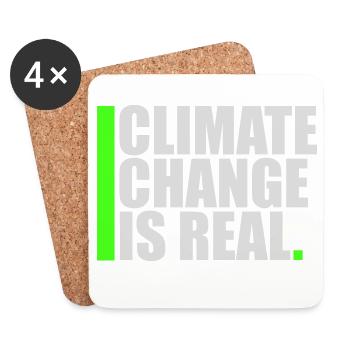 Le changement climatique est la véritable science du changement climatique - Dessous de verre (lot de 4) - blanc - Devant