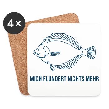 Mich Flundert Nichts Mehr Lustiger Flunder Spruch - Untersetzer (4er-Set) - Weiß - Vorne