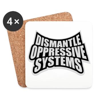 Dismantle Oppressive Systems Aktivismus Statement - Untersetzer (4er-Set) - Weiß - Vorne