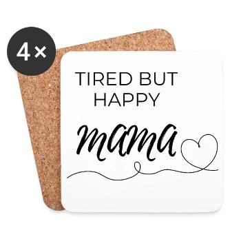mama müde  - Untersetzer (4er-Set) - Weiß - Vorne
