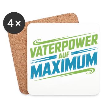 Gartenpapa Pflanzenvater Grüner Papa - Untersetzer (4er-Set) - Weiß - Vorne