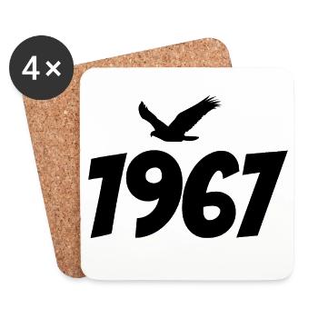 1967 Vintage Vintage Eagle Graphic - Coasters (set of 4) - white - Front