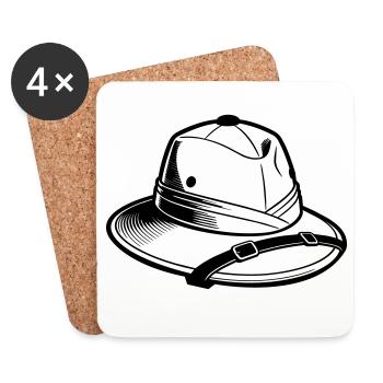 Safari Hat - Coasters (set of 4) - white - Front