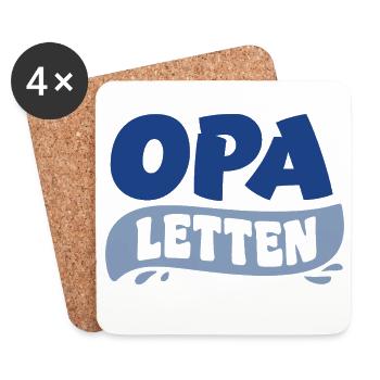 Opa Letten Badeschlappen - Untersetzer (4er-Set) - Weiß - Vorne