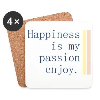 Le bonheur est ma passion - Dessous de verre (lot de 4) - blanc - Devant