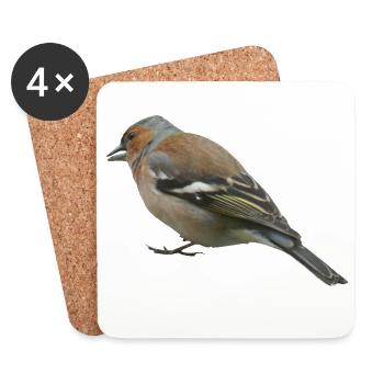 Chaffinch (side) - Coasters (set of 4) - white - Front
