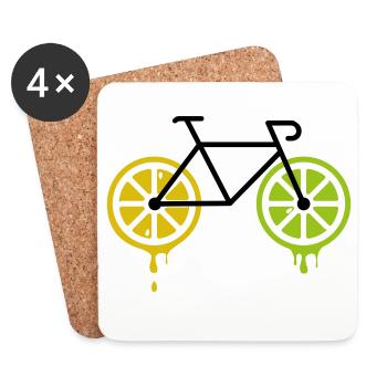 Citron vélo - Dessous de verre (lot de 4) - blanc - Devant