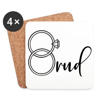 Bridal Engagement Rings Wedding - Coasters (set of 4) - white - Front