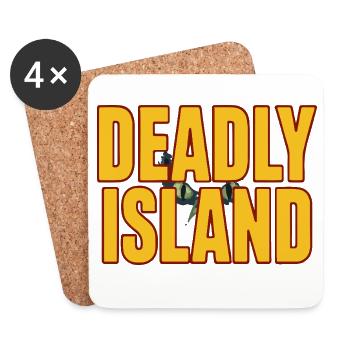 Island Bold Text - Coasters (set of 4) - white - Front