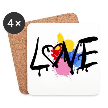 Love - Coasters (set of 4) - white - Front