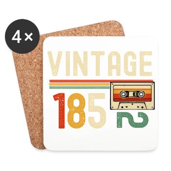 Vintage 85 Kassette Retro - Untersetzer (4er-Set) - Weiß - Vorne