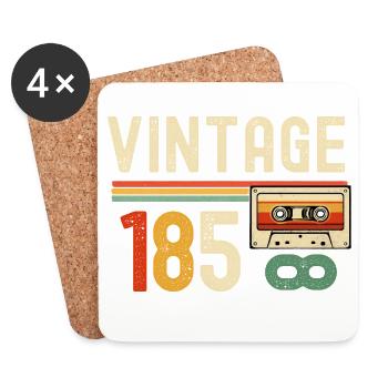 Vintage 85 Kassette Retro - Untersetzer (4er-Set) - Weiß - Vorne