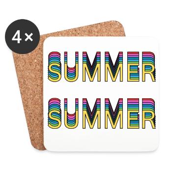 Summer Rainbow Font - Coasters (set of 4) - white - Front