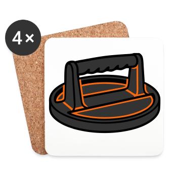 Burgerpresse Smashburger Grillen Foodtruck - Untersetzer (4er-Set) - Weiß - Vorne