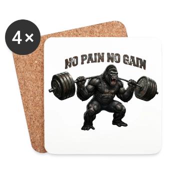 No Pain No Gain - Coasters (set of 4) - white - Front