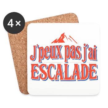 J'peux pas j'ai Escalade - Dessous de verre (lot de 4) - blanc - Devant