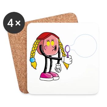 Bubble Girl Haus - Untersetzer (4er-Set) - Weiß - Vorne