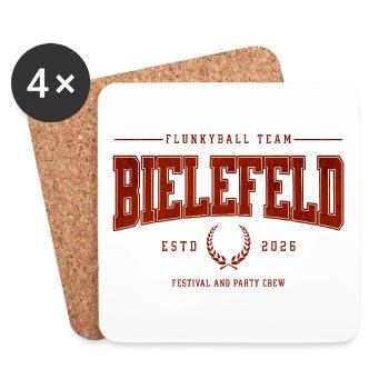 Maillot classique de l’équipe professionnelle de Flunkyball Bielefeld - Dessous de verre (lot de 4) - blanc - Devant