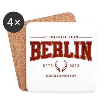 Flunkyball Profi Team Berlin Vintage Shirt - Untersetzer (4er-Set) - Weiß - Vorne