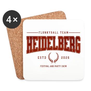 Flunkyball Professional Team Heidelberg Classic Shirt - Coasters (set of 4) - white - Front