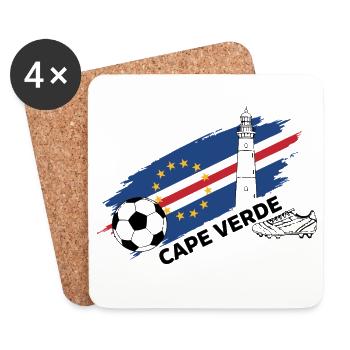 Cap-Vert Football Maillot Supporter Cape Verde - Dessous de verre (lot de 4) - blanc - Devant