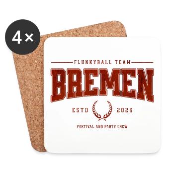 Flunkyball Profi Team Bremen Vintage Shirt - Untersetzer (4er-Set) - Weiß - Vorne