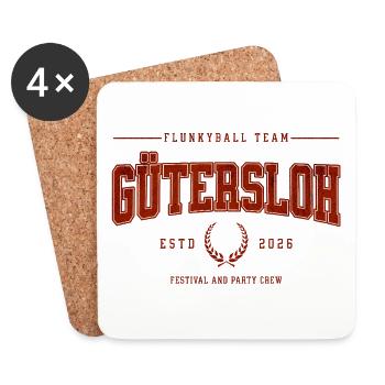 Flunkyball Profi Team Gütersloh Vintage Shirt - Untersetzer (4er-Set) - Weiß - Vorne